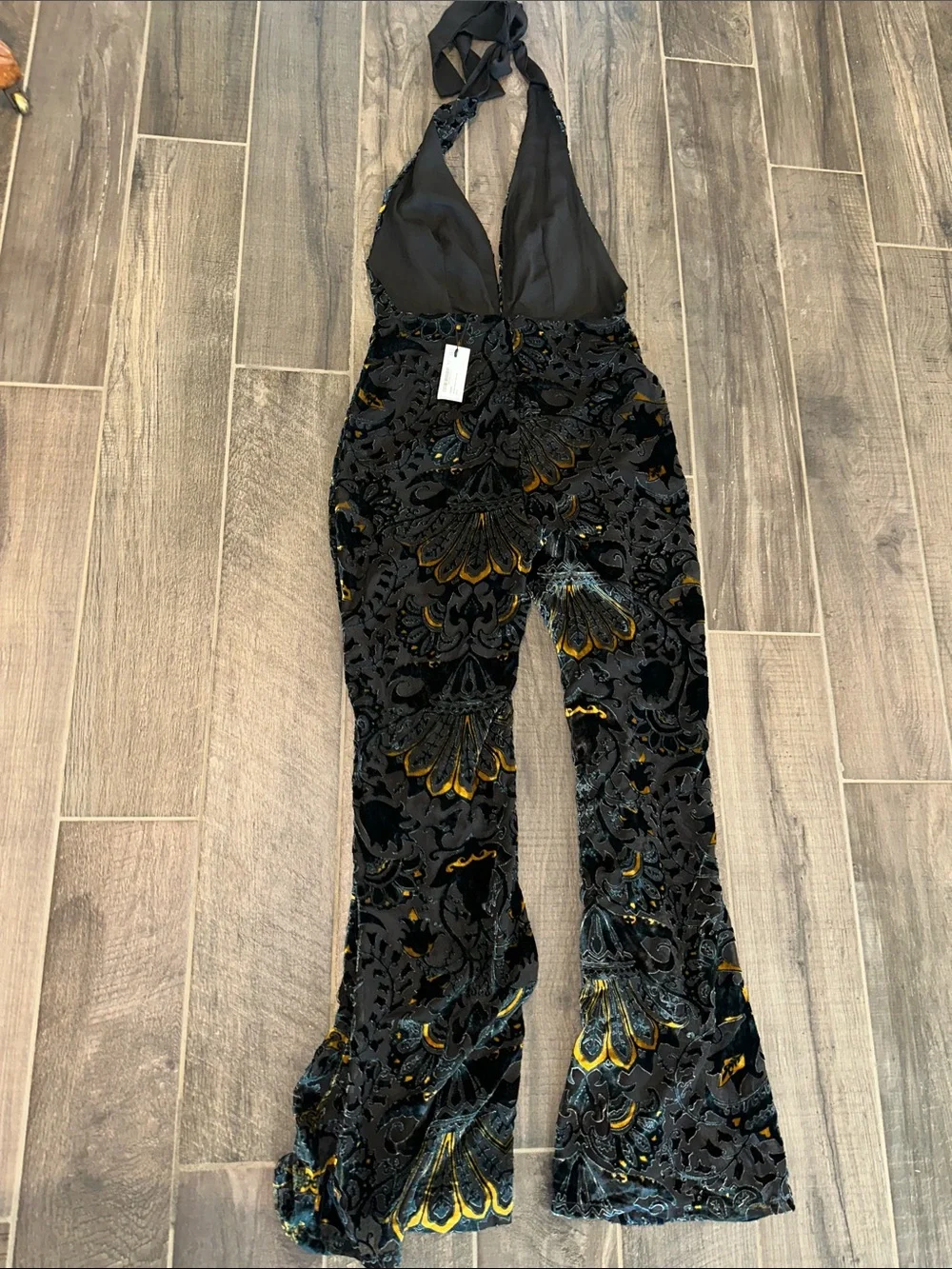 Nasty Gal Floral Devore Halterneck Flared Jumpsuit - Picture 10 of 13